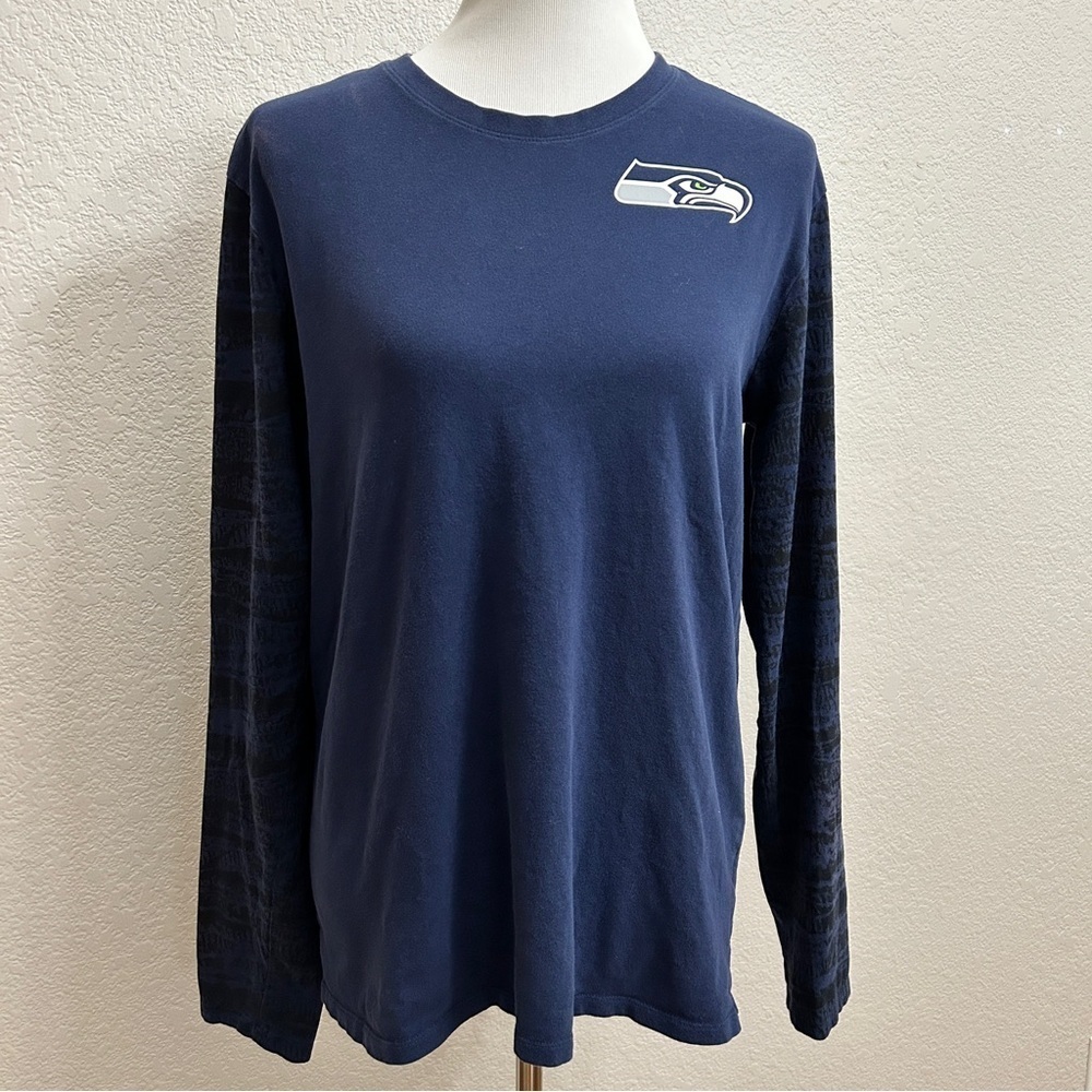 Nike Seattle Seahawks Navy Athletic Cut Long Sleeves Shirt